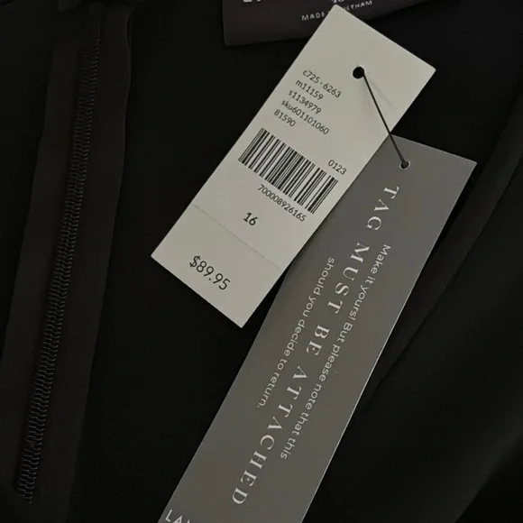 Lane Bryant V-Neck Flutter Short Sleeve Zip Up Tie Around the Waist Black Skirt - Picture 9 of 10